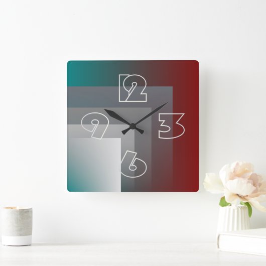 N - blauwgroen grauwe Bourgogne Vierkante Klok (Huis)