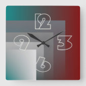 N - blauwgroen grauwe Bourgogne Vierkante Klok (Voorkant)