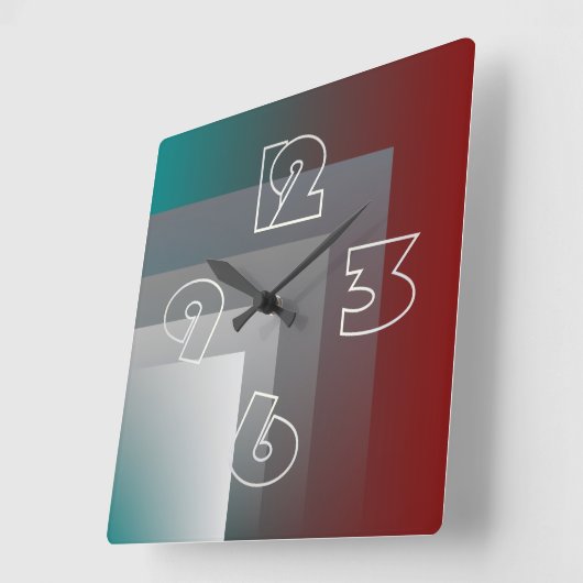 N - blauwgroen grauwe Bourgogne Vierkante Klok (Hoek)