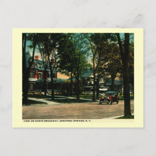 N. Broadway, Saratoga Springs, Vintage van New Yor Briefkaart