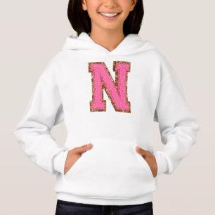 N - Bubblegum Glitter Varsity Letter Patches