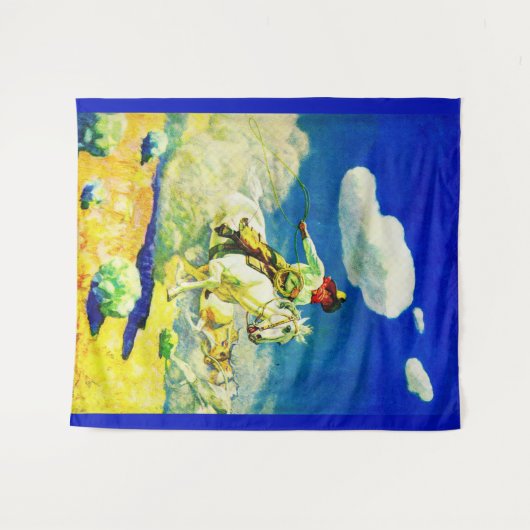 N. C. Wyeth cowboy print Wandkleed (Voorkant (horizontaal))