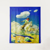 N. C. Wyeth cowboy print Wandkleed (Voorkant)