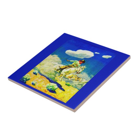 N. C. Wyeth cowboy Tegeltje (Zijkant)