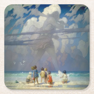 N.C. Wyeth De Reus 1923 Vintage Illustratie Kartonnen Onderzetters
