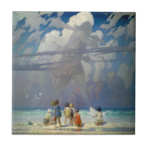N.C. Wyeth De Reus 1923 Vintage Illustratie Tegeltje