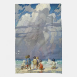 N.C. Wyeth De Reus 1923 Vintage Illustratie Theedoek