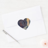 N. C. Wyeth illustratie van Indiaanse kano peddele Hart Sticker (Envelop)