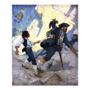 N. C. Wyeth Long John Silver en zijn Parrot Poster