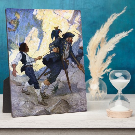 N. C. Wyeth Long John Silver en zijn Parrot Poster Fotoplaat (Zijkant)