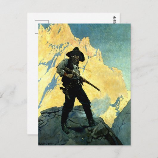 N C Wyeth Schilderij “Last Stand” Briefkaart (Voorkant / Achterkant)