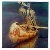 N C Wyeth Schilderij “The Moose Call” Tegeltje (Voorkant)