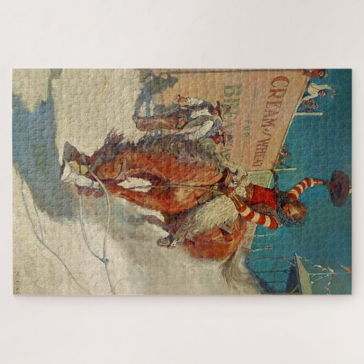 N C Wyeth Schilderij “The Rodeo” Legpuzzel (Horizontaal)