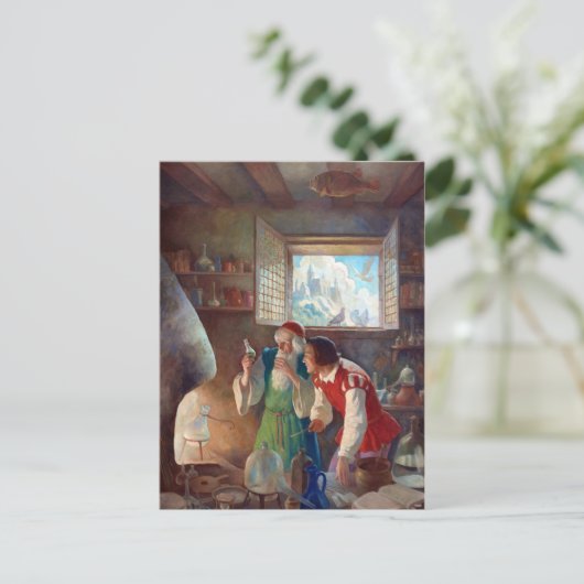 N.C. Wyeth The Alchemist Poster Briefkaart (Staand voorkant)