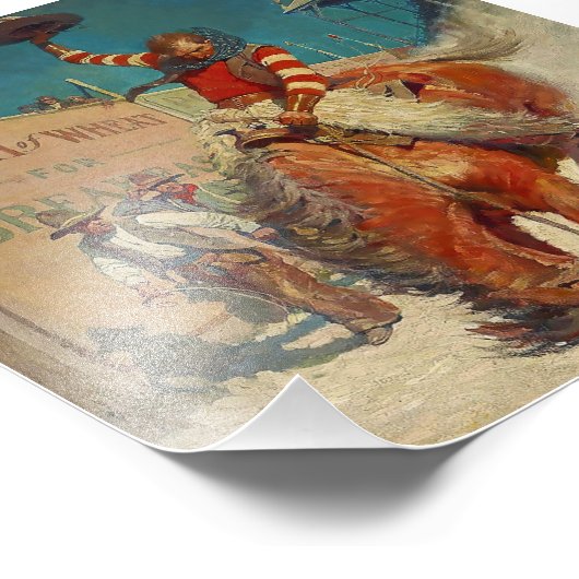 N C Wyeth Western schilderen "De Rodeo" Foto Afdruk (Hoek)