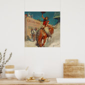N C Wyeth Western schilderen "De Rodeo" Poster (Keuken)