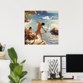 N C Wyeth Western schilderen "First Maine Fisherme Poster (Thuiskantoor)