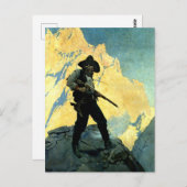 N C Wyeth Western schilderen "Laatste standaard" Briefkaart (Voorkant / Achterkant)