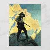 N C Wyeth Western schilderen "Laatste standaard" Briefkaart (Voorkant)
