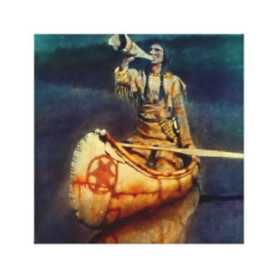 N C Wyeth Western schilderen "The Moose Call" Canvas Afdruk