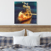 N C Wyeth Western schilderen "The Moose Call" Canvas Afdruk (Insitu (Slaapkamer))