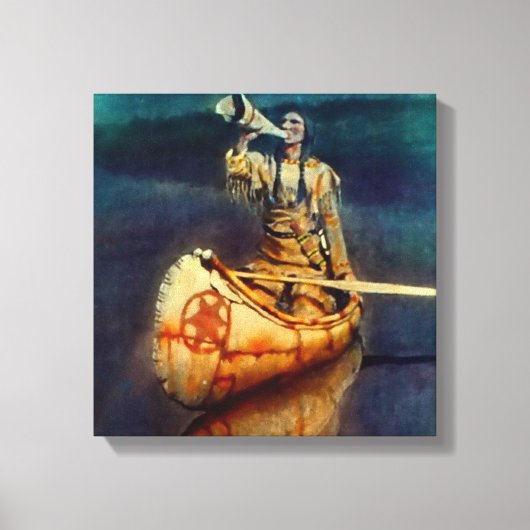 N C Wyeth Western schilderen "The Moose Call" Canvas Afdruk (Voorkant)