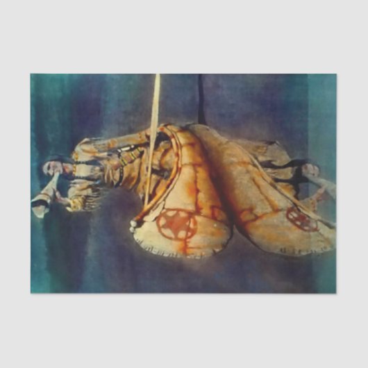 N C Wyeth Western schilderen "The Moose Call" Tissuepapier (Voorkant)