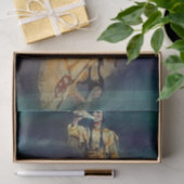 N C Wyeth Western schilderen "The Moose Call" Tissuepapier (Geschenk)