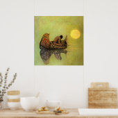 N C Wyeth Western schilderen "The Silent Fisherman Poster (Keuken)