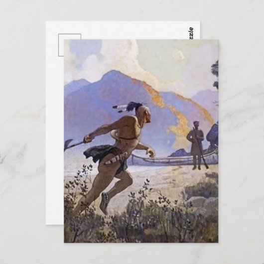 N C Wyeth Western schilderen "The Tomahawk" Briefkaart (Voorkant / Achterkant)