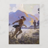 N C Wyeth Western schilderen "The Tomahawk" Briefkaart (Voorkant)