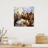 N C Wyeth Western schilderen "The War Party" Poster (Keuken)