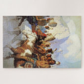 N C Wyeth westers schilderij 'De Oorlogspartij' Legpuzzel (Horizontaal)
