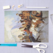 N C Wyeth Westers Schilderij “De Oorlogspartij” Tissuepapier (Craft)