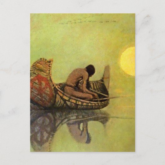 N C Wyeth westers schilderij 'De Stille Visser' Briefkaart (Voorkant)
