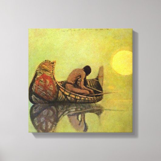 N C Wyeth westers schilderij 'De Stille Visser' Canvas Afdruk (Voorkant)