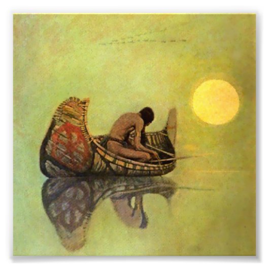 N C Wyeth westers schilderij 'De Stille Visser' Foto Afdruk (Voorkant)