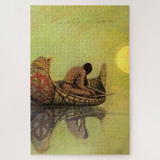 N C Wyeth westers schilderij 'De Stille Visser' Legpuzzel (Verticaal)