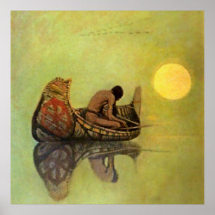 N C Wyeth westers schilderij 'De Stille Visser' Poster
