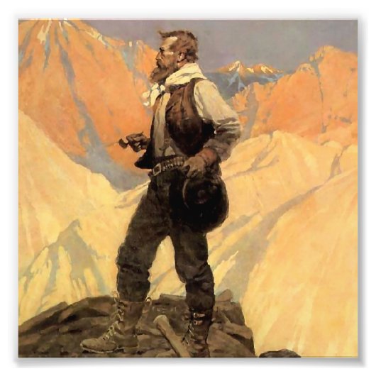 N C Wyeth westerse schilderij 'De Prospector' Foto Afdruk (Voorkant)