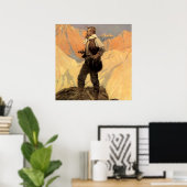 N C Wyeth westerse schilderij 'De Prospector' Poster (Thuiskantoor)