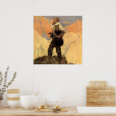 N C Wyeth westerse schilderij 'De Prospector' Poster (Keuken)