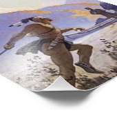 N C Wyeth westerse schilderij 'De Tomahawk' Foto Afdruk (Hoek)
