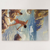 N C Wyeth westerse schilderij “First Maine Fisherm Legpuzzel (Horizontaal)