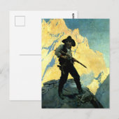 N C Wyeth westerse schilderij “Laatste stand” Briefkaart (Voorkant / Achterkant)