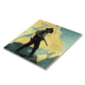 N C Wyeth westerse schildering 'Laatste stand' Tegeltje (Zijkant)