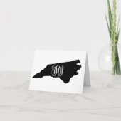 N Carolina Black White Vine Monogram DIY BG Bedankkaart (Voorkant)