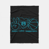 N Charlotte Hornets Peace Love Sketll  Fleece Deken (Voorkant)