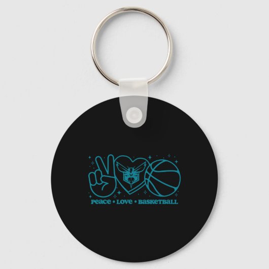 N Charlotte Hornets Peace Love Sketll Sleutelhanger (Voorkant)