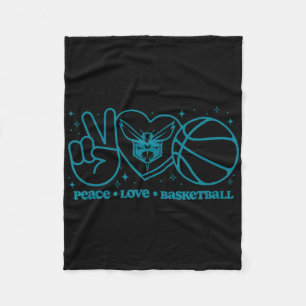 N Charlotte Hornets Vrede Liefde Sketll Fleece Deken